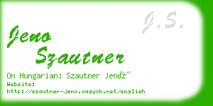 jeno szautner business card